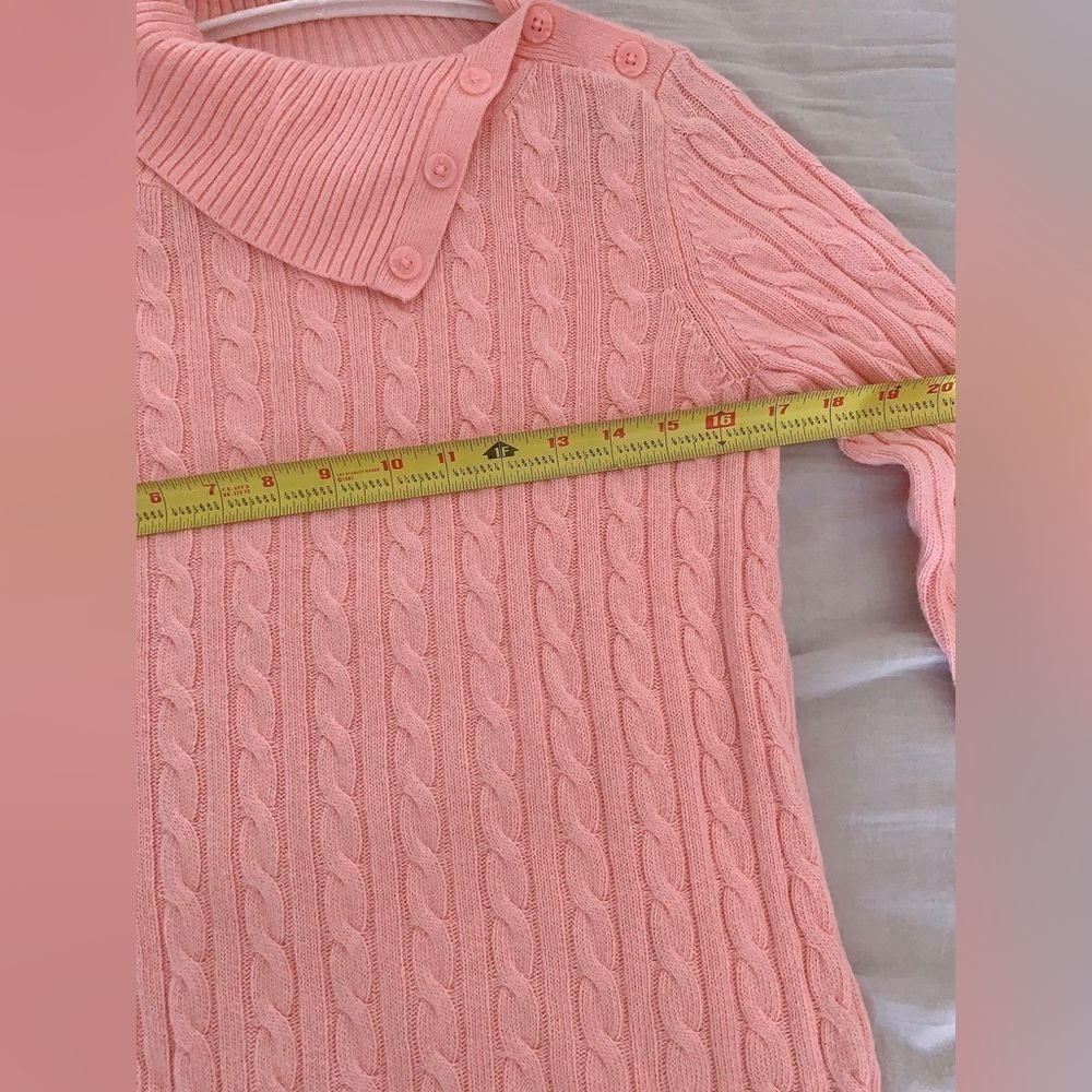 Tommy Hilfiger Women Long Sleeve pink color Turtle‎ Mock Neck Pullover Sweater M - Picture 6 of 8